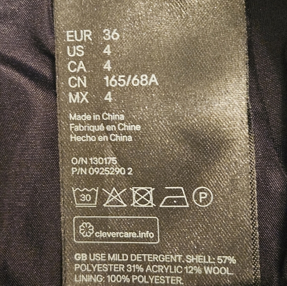 H&M Black White Tweed Wool Blend Mini Skirt Preppy Punker Businesscore Sz 4 - Picture 9 of 9